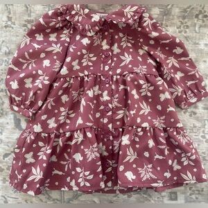 Janie and Jack Autumn Floral Ruffle Collar Dress